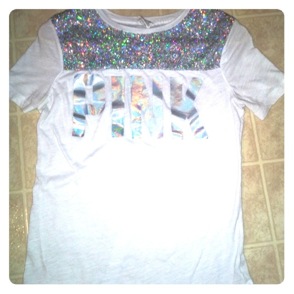 Pink white glitter t-shirt - Picture 1 of 3